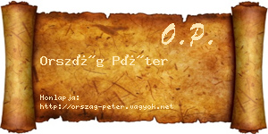 Ország Péter névjegykártya